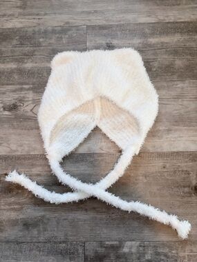 White teddy bear hat